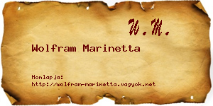 Wolfram Marinetta névjegykártya